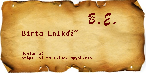 Birta Enikő névjegykártya
